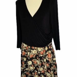 ModCloth 1X sweater faux wrap dress